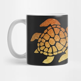 Orange Ombre Faux Glitter Turtle Mug